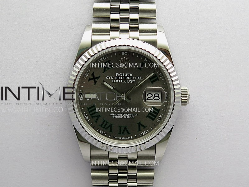 DateJust 36mm 126234 904 SS V2 QF 1:1 Best Edition Gray Dial Roman Marker On Jubilee Bracelet SH3235