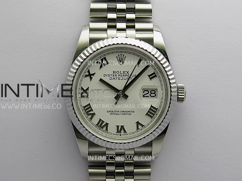 DateJust 36mm 126234 904 SS V2 QF 1:1 Best Edition White Dial Roman Marker On Jubilee Bracelet SH3235