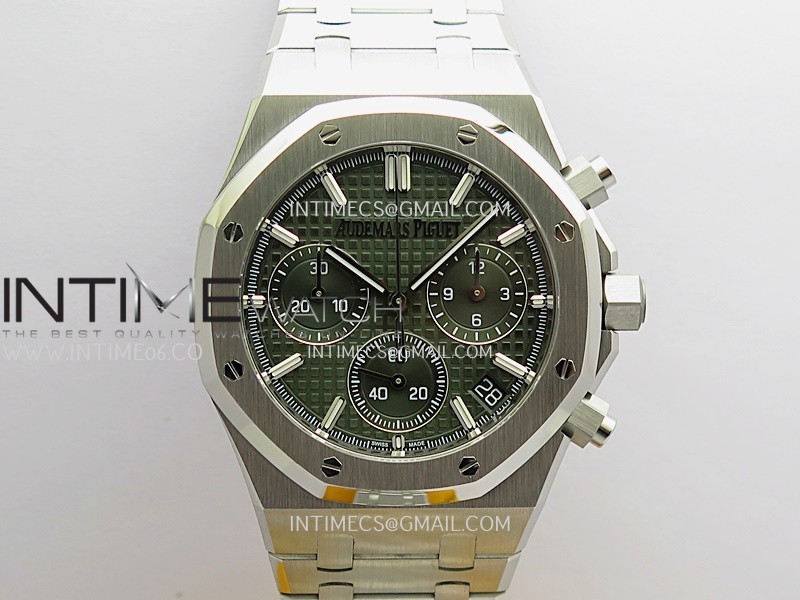 Royal Oak Chrono 26240 SS ZF 1:1 Best Edition Green Dial On SS Bracelet Super Clone DD4401