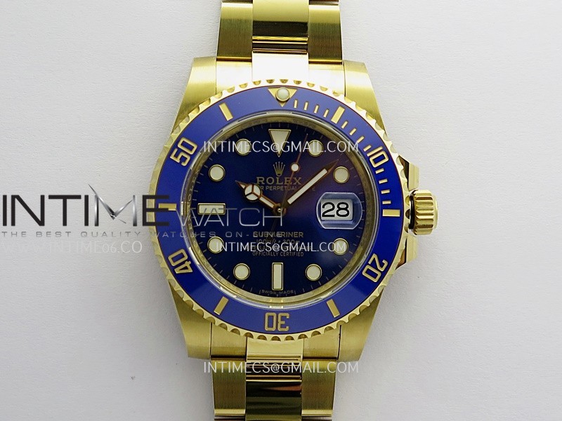 Submariner 116618LB Blue Ceramic Bezel YG VSF 1:1 Best Edition Blue Dial On YG Bracelet DD3135