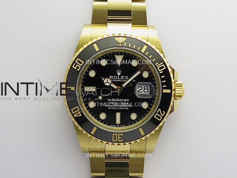 Submariner 41mm 126618 LN YG VF 1:1 Best Edition Black Dial On 904L YG Bracelet DD3235