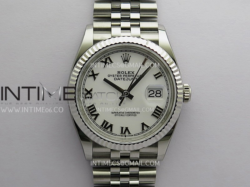 DateJust 36mm 126234 904L SS VF 1:1 Best Edition White Dial Roman Markers On Jubilee Bracelet DD3235