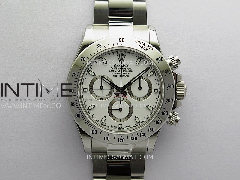 Daytona 116520 904L SS UFO 1:1 Best Edition White Dial On 904L SS Bracelet UF4130 (Free Sprung)
