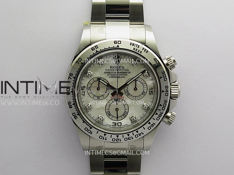 Daytona 116509 904L SS VF 1:1 Best Edition White MOP Dial Diamond Marker On 904L SS Bracelet DD4130