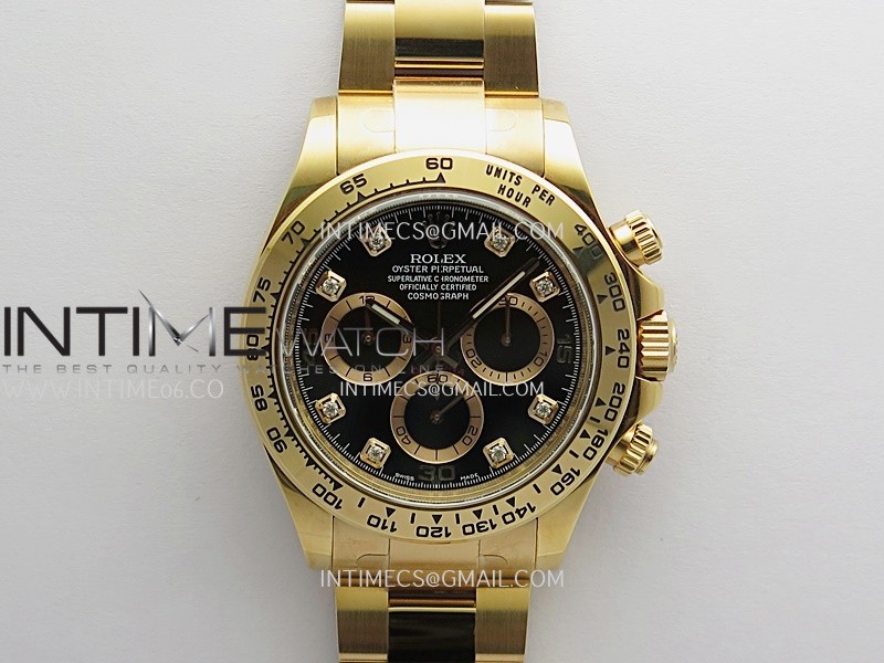 Daytona 116505 904L RG VF 1:1 Best Edition Black Dial Diamond Marker On 904L RG Bracelet DD4130