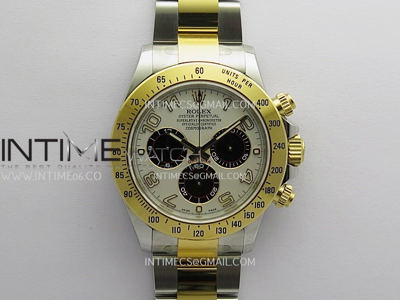 Daytona 116503 904L SS/YG VF 1:1 Best Edition White Dial Number Marker On 904L SS/YG Bracelet DD4130