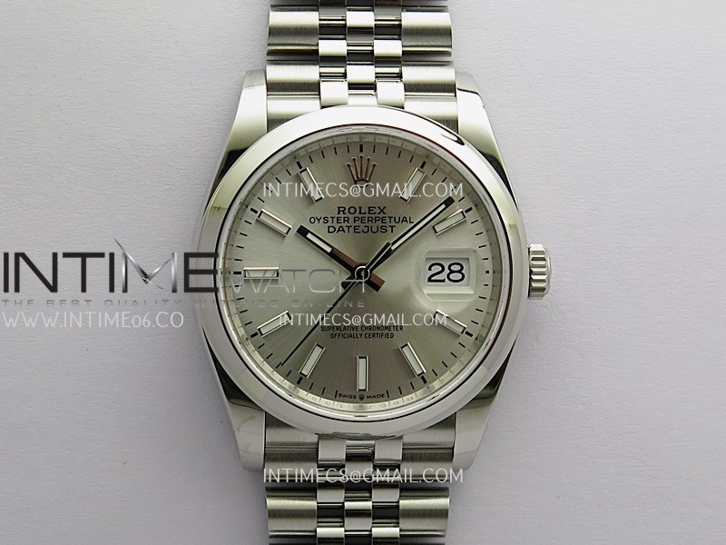 DateJust 126200 904L SS V2 VSF 1:1 Best Edition Silver Dial Stick Marker On Jubilee Bracelet DD3235