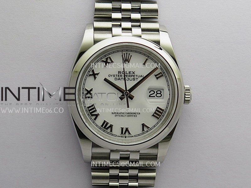DateJust 126200 904L SS V2 VSF 1:1 Best Edition White Dial Roman Marker On Jubilee Bracelet DD3235
