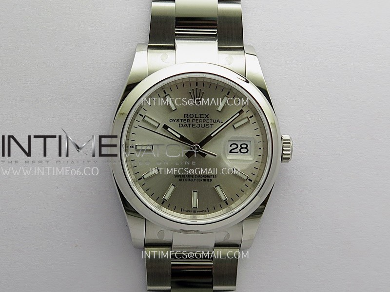 DateJust 126200 904L SS V2 VSF 1:1 Best Edition Silver Dial Stick Marker On Oyster Bracelet DD3235