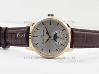 GP moonphase RG Sliver Dial on Brown Leather Strap On Cal.GP033MO