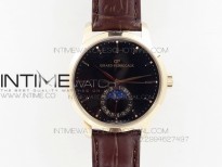 GP moonphase RG Black Dial on Brown Leather Strap On Cal.GP033MO