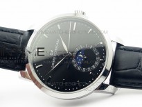 GP moonphase SS Black Dial on Black Leather Strap On Cal.GP033MO
