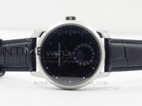 GP moonphase SS Black Dial on Black Leather Strap On Cal.GP033MO