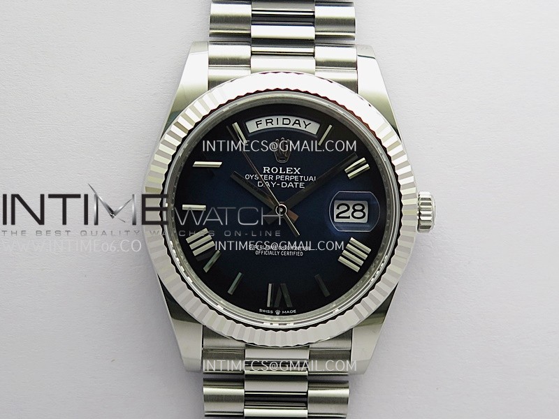 Day Date 228239 40mm Gain Weight V2 VSF 1:1 Best Edition Blue Ombre Dial Roman Marker On President Bracelet DD3255