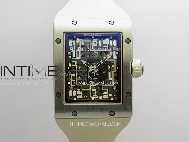 RM16-02 Titanium Umi Office Best Edition Skeleton Dial On Cream Rubber Strap Asian CRMA9