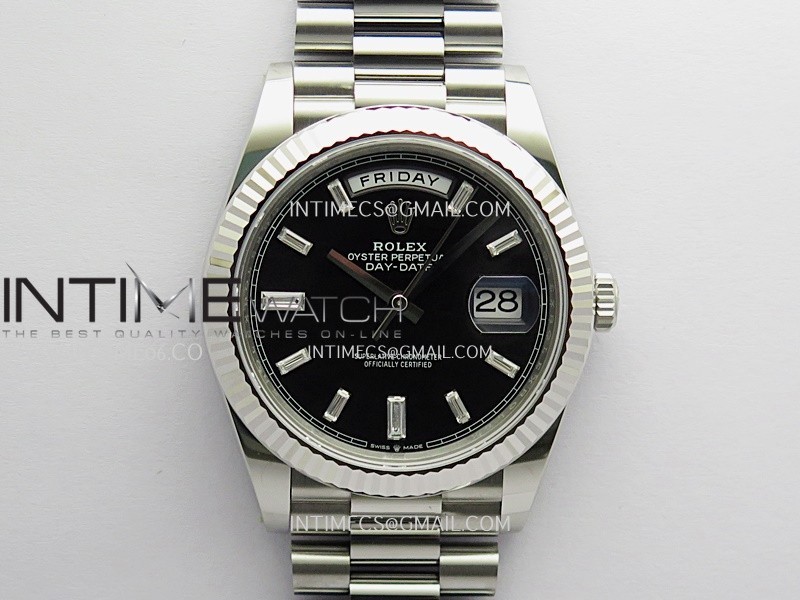 Day Date 228239 40mm Gain Weight V2 VSF 1:1 Best Edition Black Dial T Diamond Marker On President Bracelet DD3255