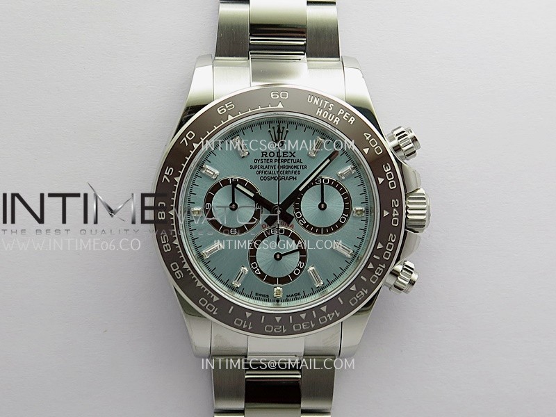 Daytona 126506 904L SS UFO 1:1 Best Edition Ice Blue Dial T Diamond Markers On 904L SS Bracelet UF4131 (Free Sprung)