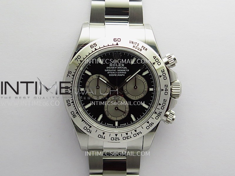 Daytona 126509 904L SS UFO 1:1 Best Edition Black Dial Silver Subdial On 904L SS Bracelet UF4131 (Free Sprung)