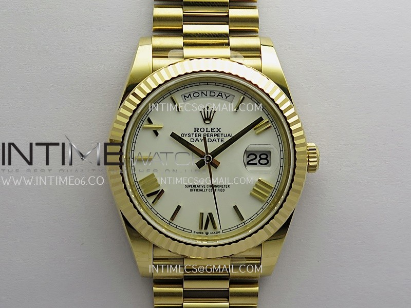 Day Date 228238 40mm 904L YG VSF 1:1 Best Edition White Dial Roman Marker On YG President Bracelet DD3255