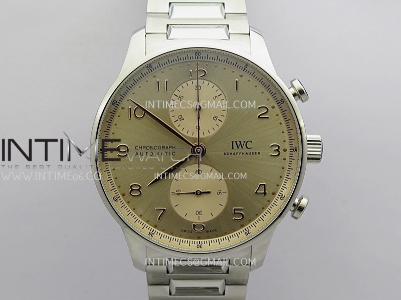 Portuguese Chrono IW371624 SS APSF 1:1 Best Edition Dune Dial RG Marker On SS Bracelet Asian Super Clone 69355