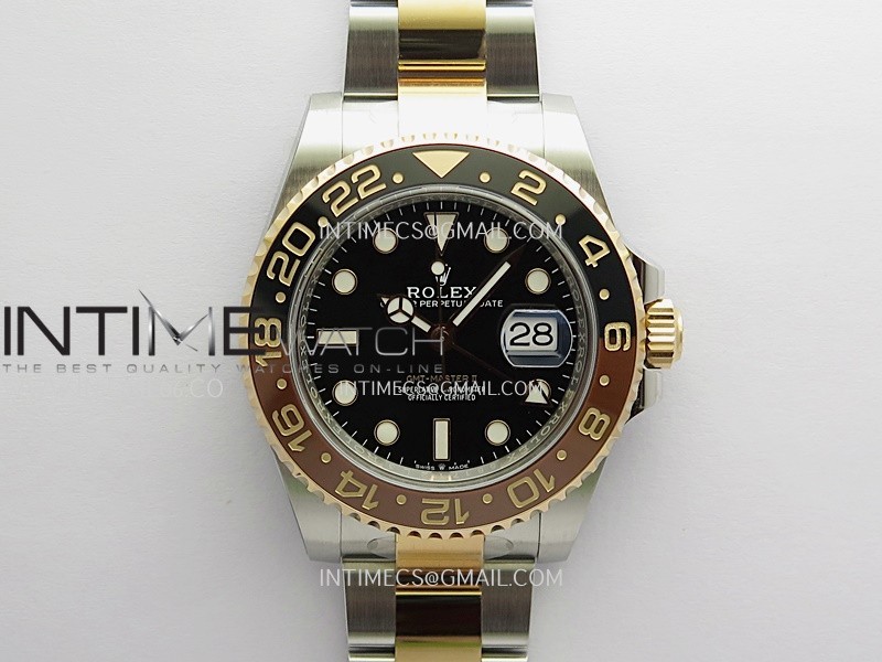 GMT Master II 126711 CHNR 904L SS/RG VF 1:1 Best Edition Black Dial On SS/RG Bracelet DD3285 CHS