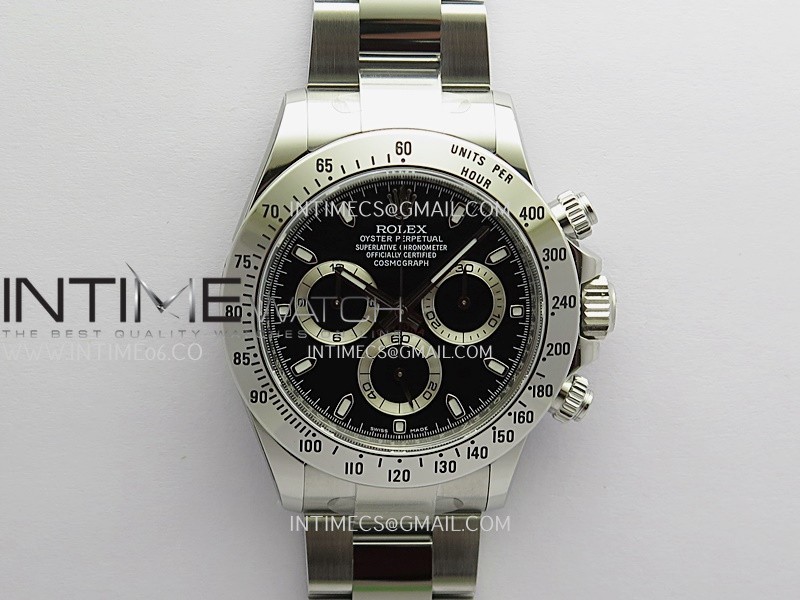 Daytona 116520 904L SS VF 1:1 Best Edition Black Dial On 904L SS Bracelet DD4130