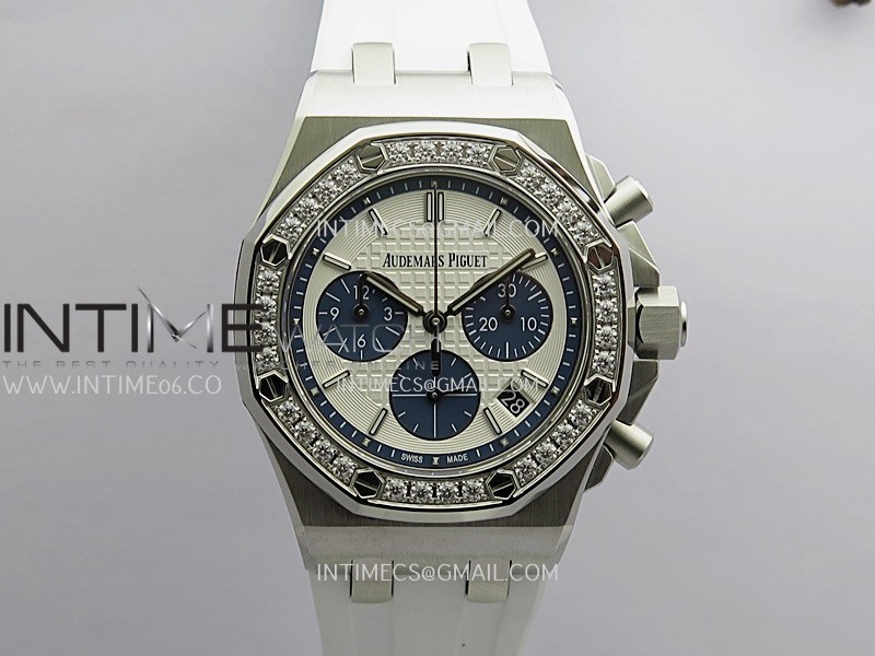 Royal Oak Offshore 37mm 26231 SS APSF 1:1 Best Edition White Dial On White Rubber Strap A2385