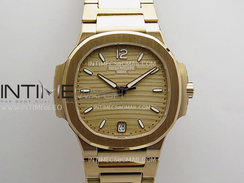 Nautilus 7118 Ladies RG DDF 1:1 Best Edition Gold Dial On RG Bracelet Super Clone DD324