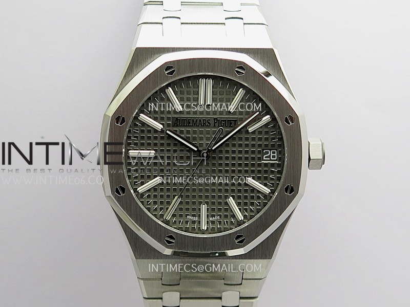 Royal Oak 41mm 15510 Free Sprung SS APSF 1:1 Best Edition Gray Textured Dial On SS Bracelet Super Clone A4302