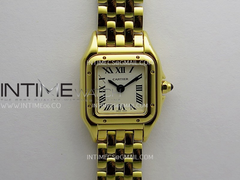 Panthère Secrete Ladies 19mm YG 8848F 1:1 Best Edition White Dial On YG Bracelet Ronda Quartz
