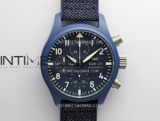 Pilot Chrono IW389404 Blue Ceramic APSF 1:1 Best Edition Blue Dial On Blue Nylon Strap Super Clone A69385