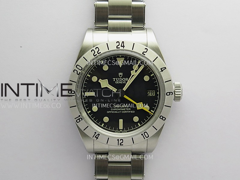 Black Bay M79470 GMT SS ZF 1:1 Best Edition Black Dial On SS Bracelet Super Clone 3186