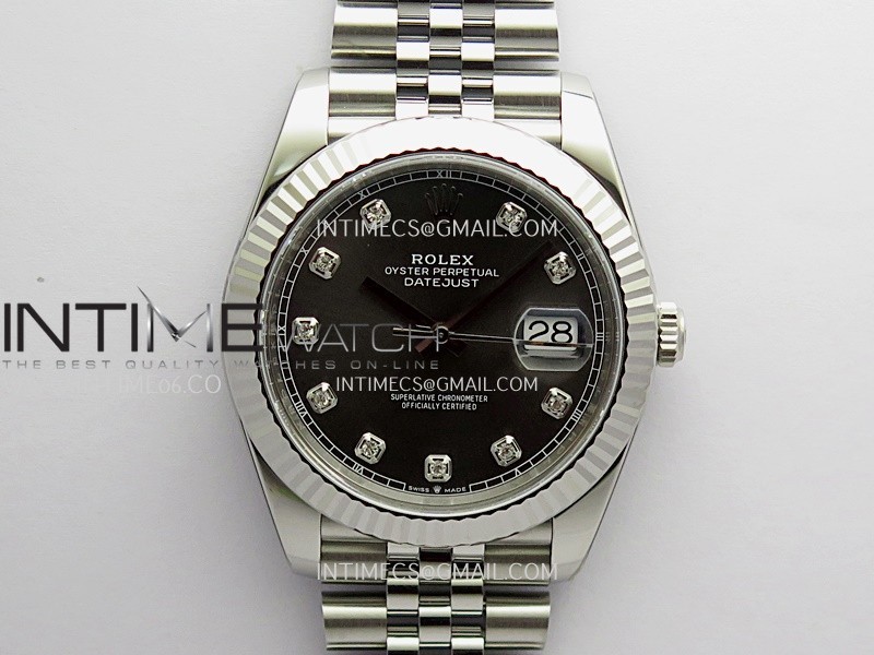 DateJust 41 126334 904L SS VF 1:1 Best Edition Gray Dial Diamond Marker On Jubilee Bracelet DD3235