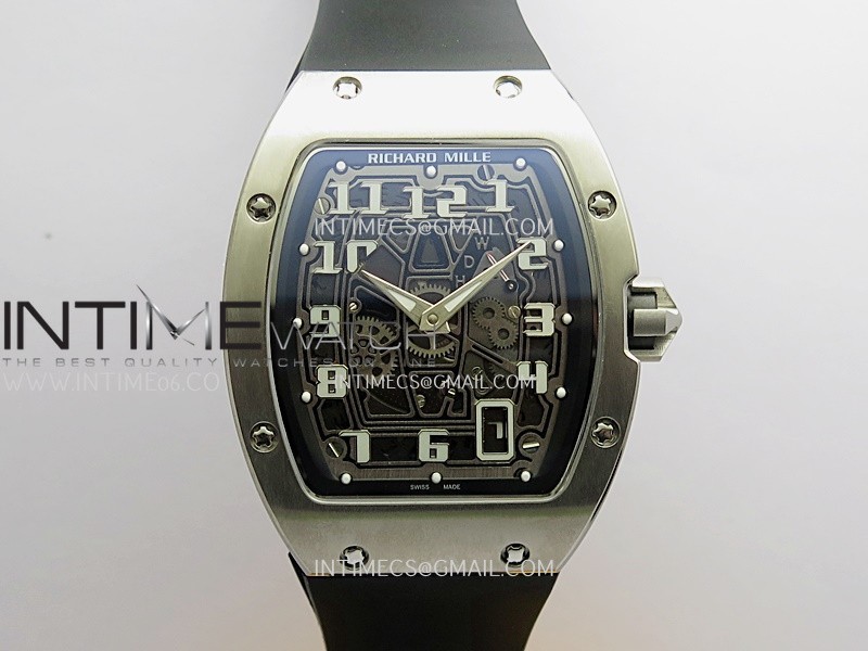 RM67-01 Real Titanium 1:1 Best Edition Skeleton Dial On Black Rubber Strap CRMA7 Clone