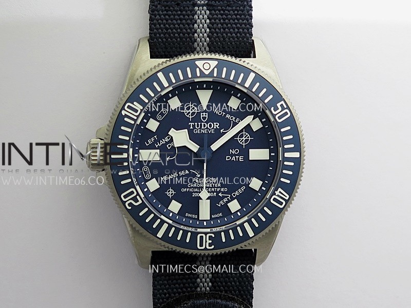 Pelagos FXD Blue Ceramic Bezel Ti M+F 1:1 V4 Best Edition Blue Designed Dial On Blue Nylon Strap