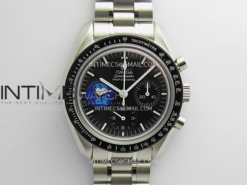 Speedmaster Professional Blue Snoopy SS N1F 1:1 Best Edition Black Dial On SS Bracelet A3861