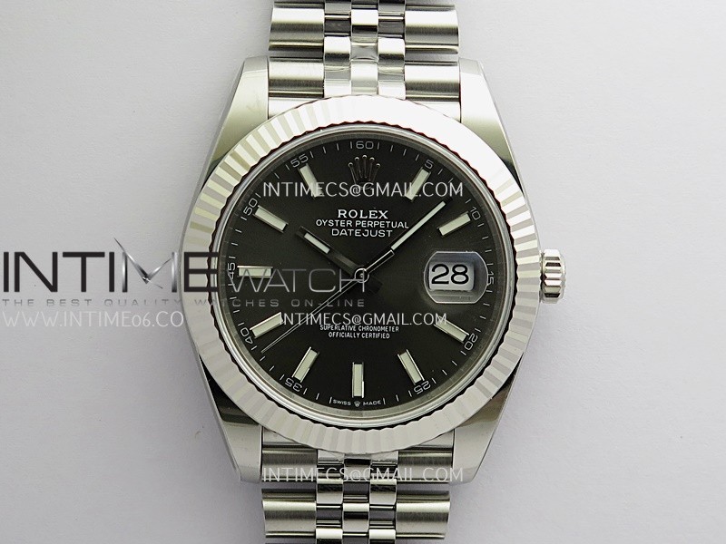 DateJust 126334 904L SS ERF 1:1 Best Edition Gray Dial Stick Marker On Jubilee Bracelet SH3235 (Free Sprung)