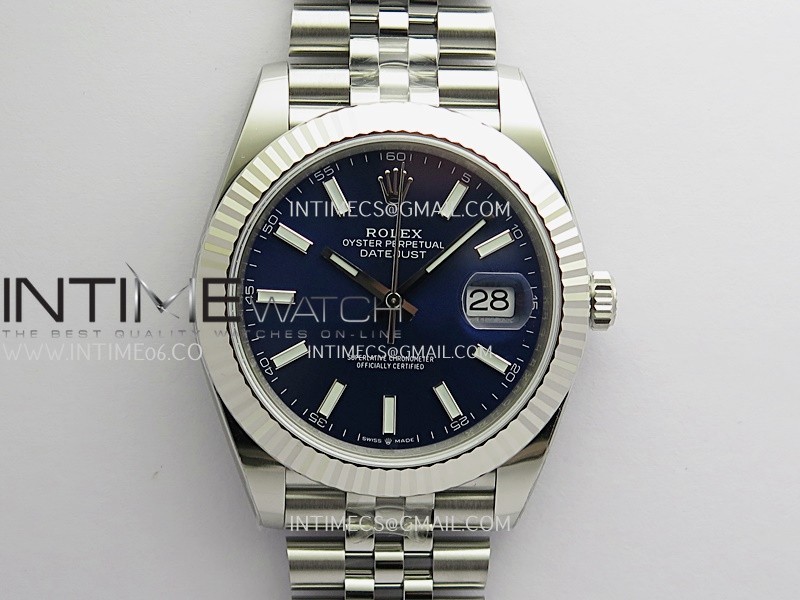DateJust 126334 904L SS ERF 1:1 Best Edition Blue Dial Stick Marker On Jubilee Bracelet SH3235 (Free Sprung)
