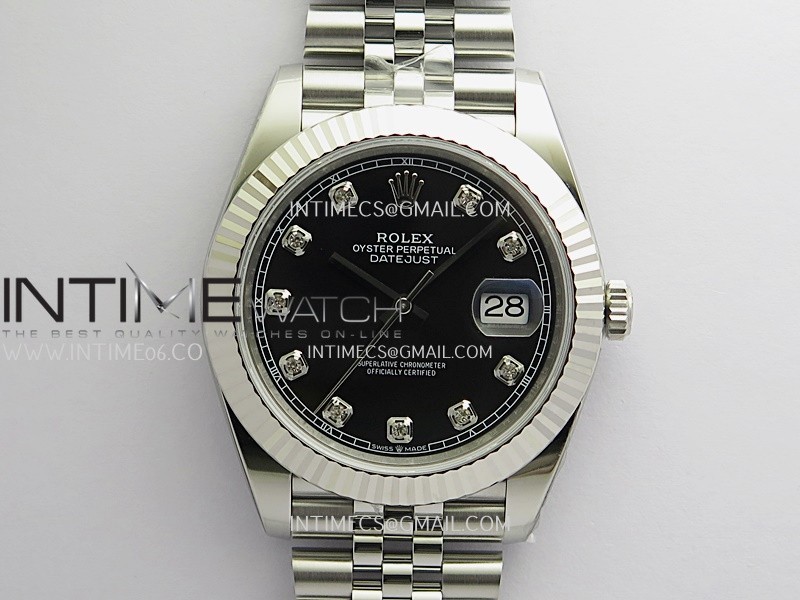 DateJust 126334 904L SS ERF 1:1 Best Edition Black Dial Diamond Marker On Jubilee Bracelet SH3235 (Free Sprung)