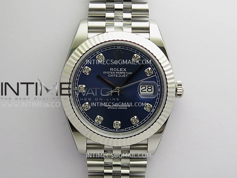 DateJust 126334 904L SS ERF 1:1 Best Edition Blue Dial Diamond Marker On Jubilee Bracelet SH3235 (Free Sprung)