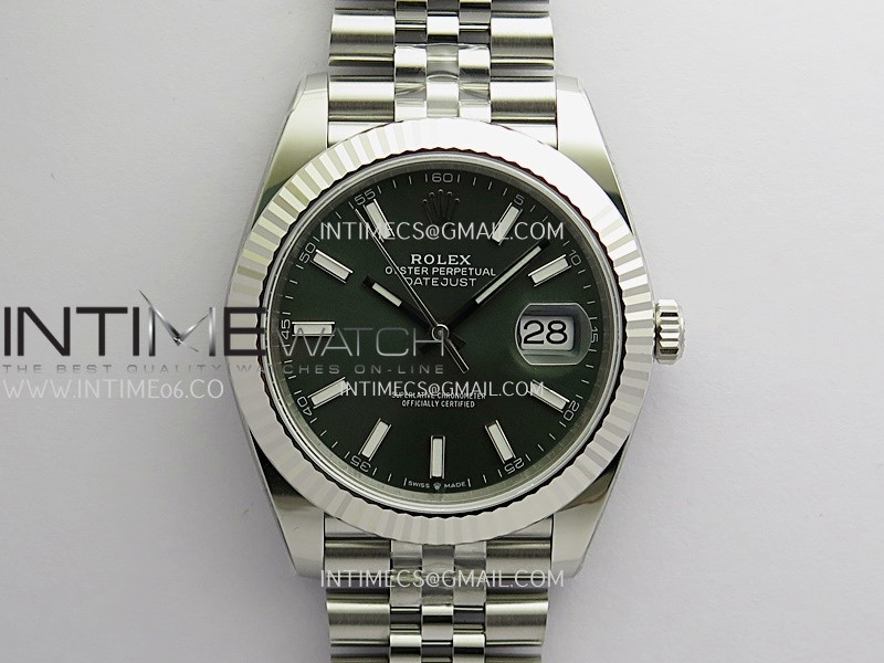 DateJust 126334 904L SS ERF 1:1 Best Edition Green Dial Stick Marker On Jubilee Bracelet SH3235 (Free Sprung)