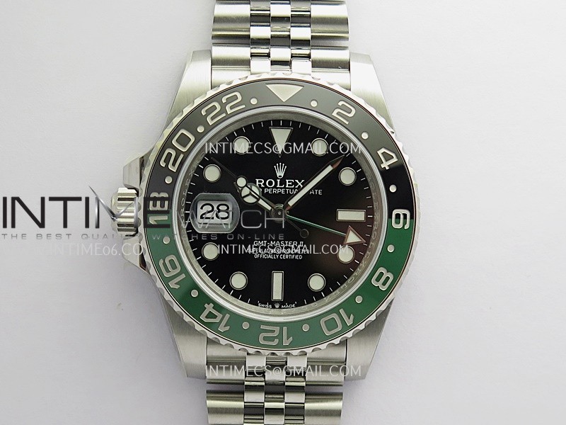 GMT-Master II 126720 VTNR Black/Green 904L SS ERF 1:1 Best Edition Black Dial On Jubilee Bracelet JH3285 CHS (Free Sprung)