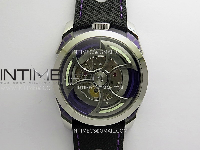 MB&F M.A.D.1.Purple SS K1F 1:1 Best Edition on Black Leather Strap Miyota 821A