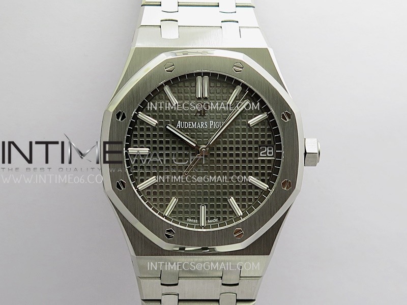 Royal Oak 41mm 15500 SS APSF Free Sprung 1:1 Best Edition Gray Textured Dial On SS Bracelet Super Clone A4302