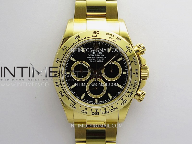 Daytona 126508 YG UFO 1:1 Best Edition Black Dial Stick Marker On Oyster Bracelet UF4131 (Free Sprung)