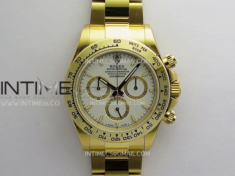 Daytona 126508 YG UFO 1:1 Best Edition White Dial Stick Maker On Oyster Bracelet UF4131 (Free Sprung)