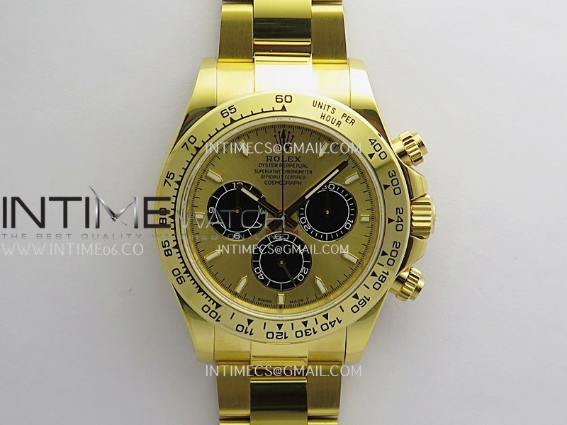 Daytona 126508 YG UFO 1:1 Best Edition YG Dial Black Subdial On Oyster Bracelet UF4131 (Free Sprung)