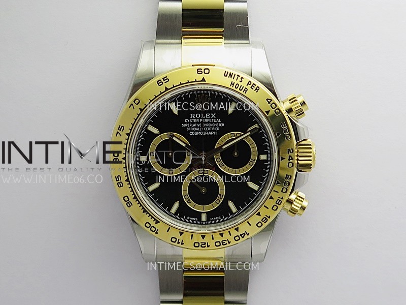 Daytona 126503 SS/YG UFO 1:1 Best Edition Black Dial Stick Marker On Oyster Bracelet UF4131 (Free Sprung)