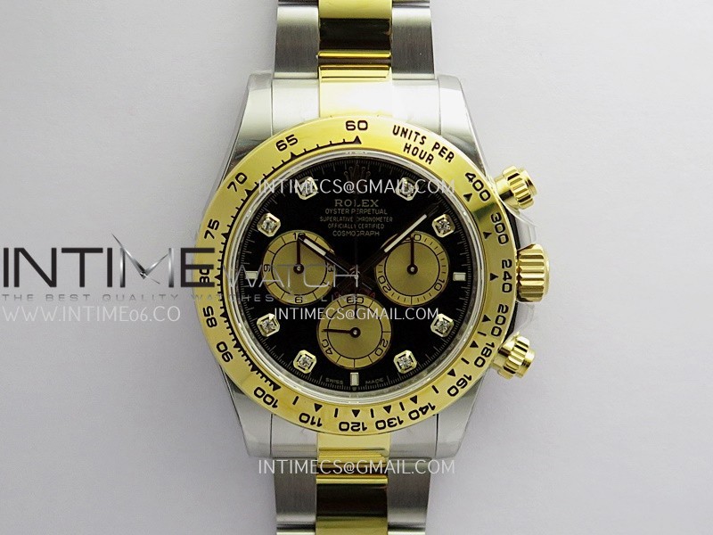 Daytona 126503 SS/YG UFO 1:1 Best Edition Black Dial Diamond Marker On Oyster Bracelet UF4131 (Free Sprung)