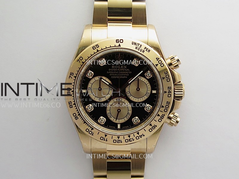 Daytona 126505 RG UFO 1:1 Best Edition Black Dial RG Subdial On Oyster Bracelet UF4131 (Free Sprung)